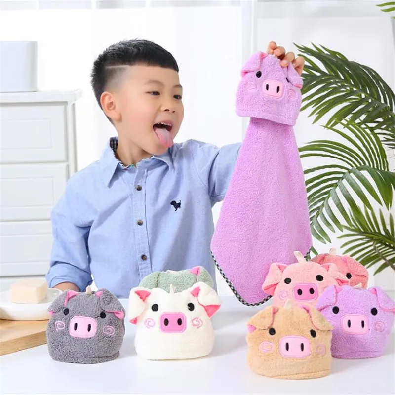 Полотенце для рук со свиньей головой мультяшное полотенце детей впитывающее из