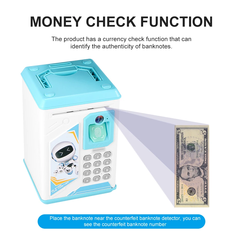 Копилка с отпечатком пальца Электронная банкомат паролем резервуар для хранения