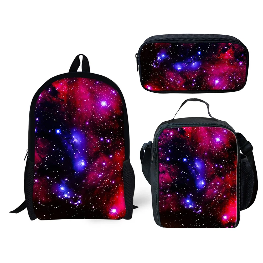 Набор из 3 школьных сумок для девочек-подростков, детские рюкзаки с галактикой, школьные ранцы для мальчиков и девочек