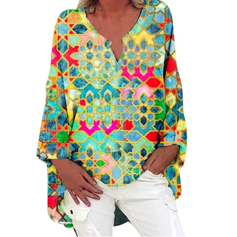 

2021 Summer Fashion Spring Full Sleeve 3D Floral Women Plus Sizes Ruffles Loose Big Large Vintage Fashion T Shirts Tops Tees