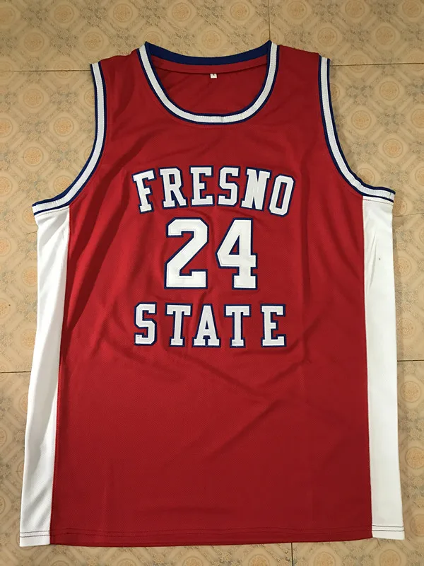 

24 Chris Herren Fresno State Bulldogs College red White Basketball Jersey Mens Stitched Custom Any Number Name