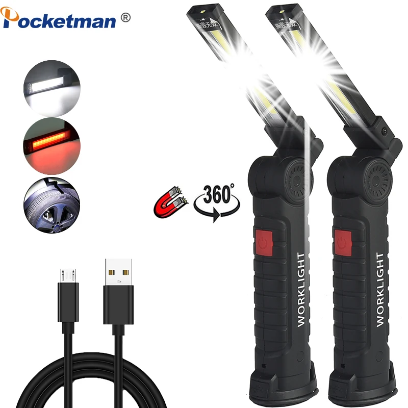 

8000LM Work Light USB COB LED flashlight Magnetic 5 modes Ultra Bright torch lamp waterproof for Camping Car Repair
