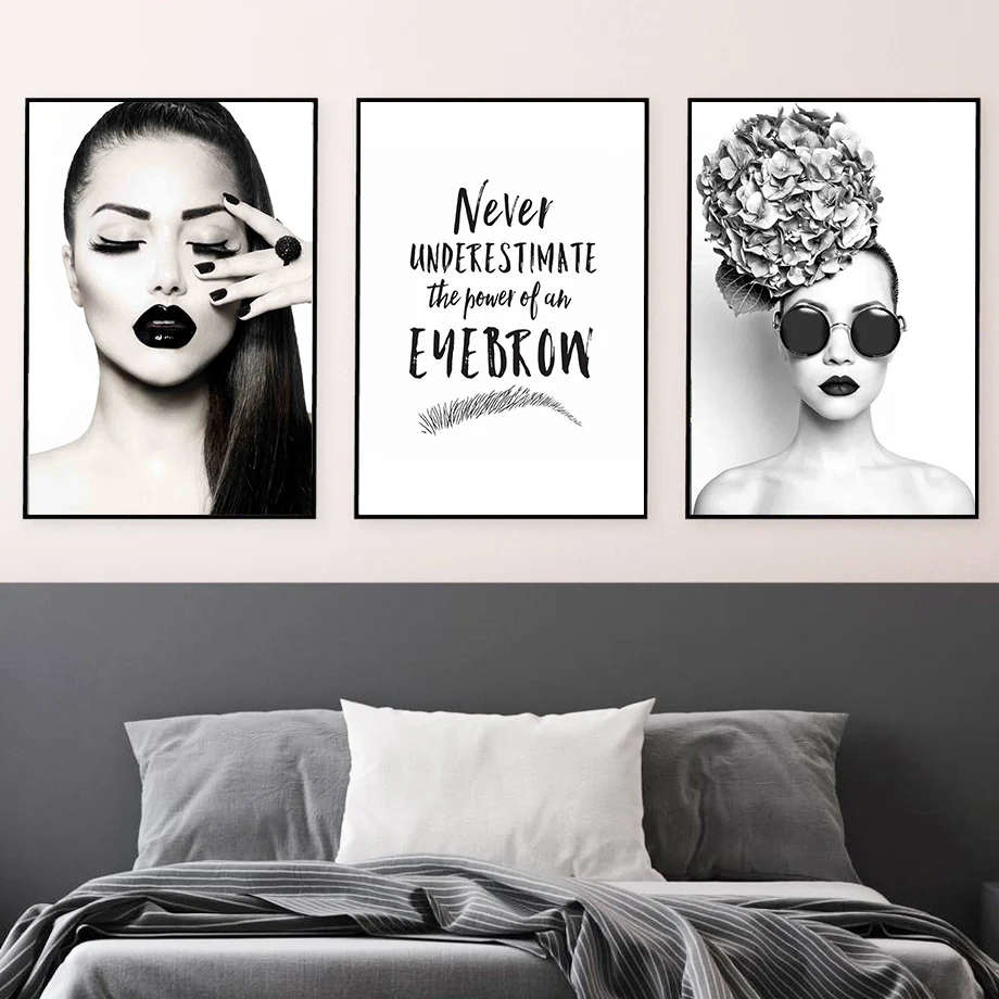 

Woman Hydrangea Flower Quote Black White Wall Art Canvas Painting Nordic Posters And Prints Wall Pictures For Living Room Decor