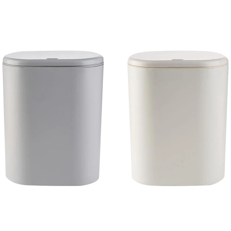 

Plastic Oval Trash Can Pressing Type Trash Bin Eco-Friendly Wastebasket Kitchen Bathroom Garbage Storage Bin Can