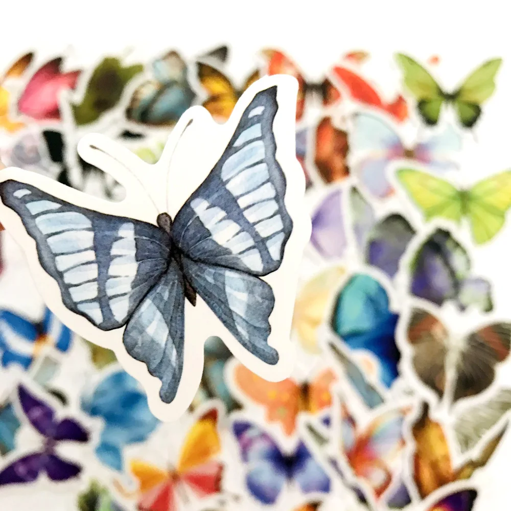 

50pcs Couloful Butterfly Stickers for Guitar Helmet Computer Luggage Skateboard Laptop Decal Stickers Waterproof Kids Toy