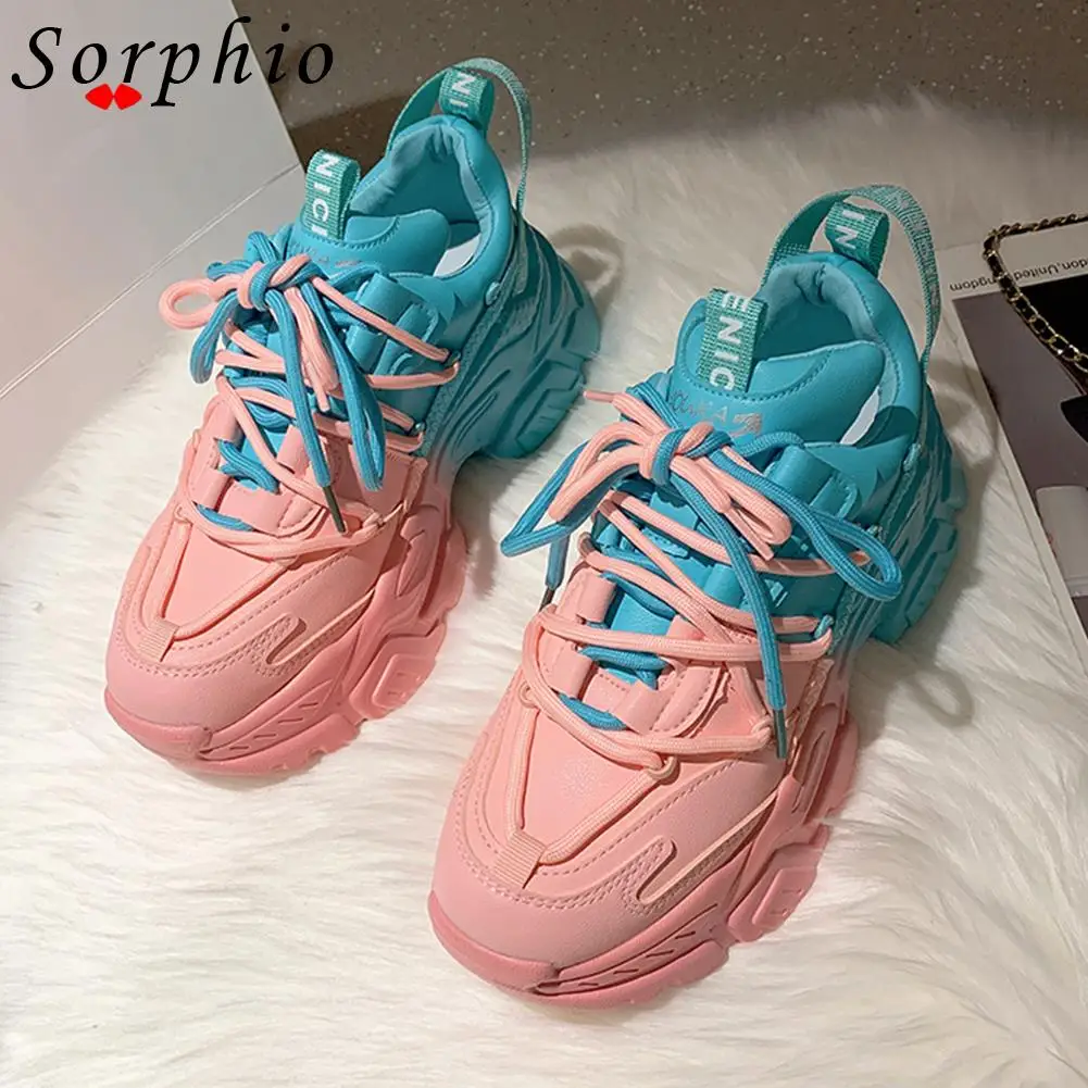 

Female Flats Mixed Color Cross Tied Pink Sugar New Arrivals 2021 Comfy Casual Woman Sneakers Shoes For Women 2021 Chunky Heel