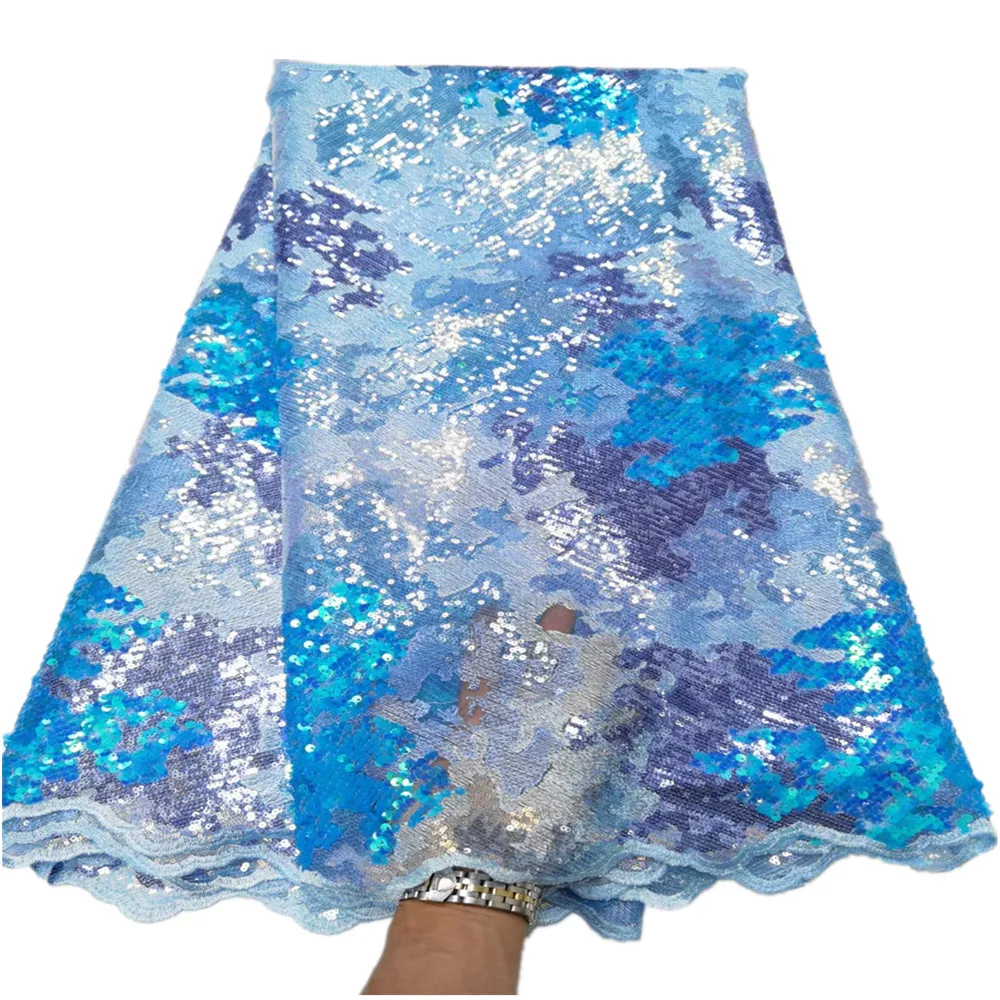 

Familiar African Tulle Lace Fabric 2021 High Quality Lace Nigerian Glitter Sequin Embroidery French Net Lace Fabrics QC-377