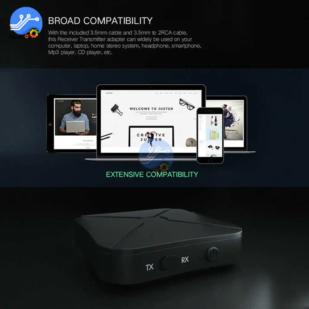 2 в 1 стерео Bluetooth 4,2 аудио приемник передатчик беспроводной адаптер с 3,5 мм AUX Jack звуковая система для ТВ MP3
