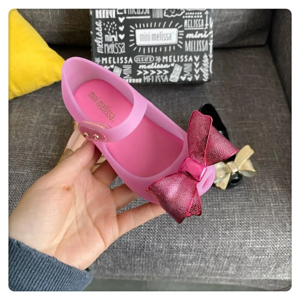 

2020 New Mini Melissa Jelly Sandals Party Dance Shoes Bow Sandals Girl Fish Mouth Princess Sandals Comfortable Melissa Shoes
