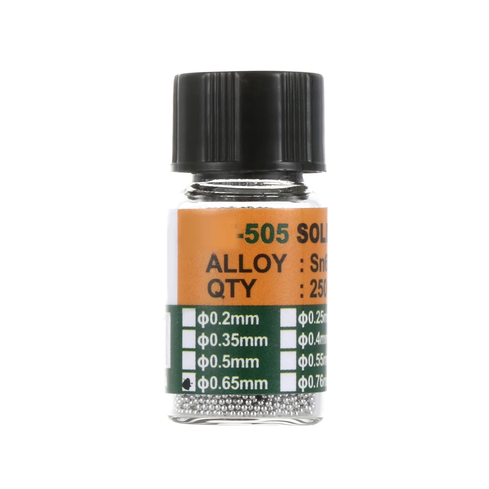 0.65mm 0,2-0,65 мм 25000 шт./бутылки шары для реболлинга этилированного Для микросхема паяльные принадлежности паяльной Шар сделанный из жести Sn63/Pb37 Rewor - Цвет: 0.65mm