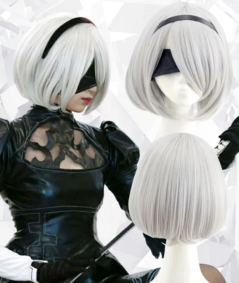 Парик для косплея YoRHa No.2 Type B 2BYoRH 2A 9S 2B