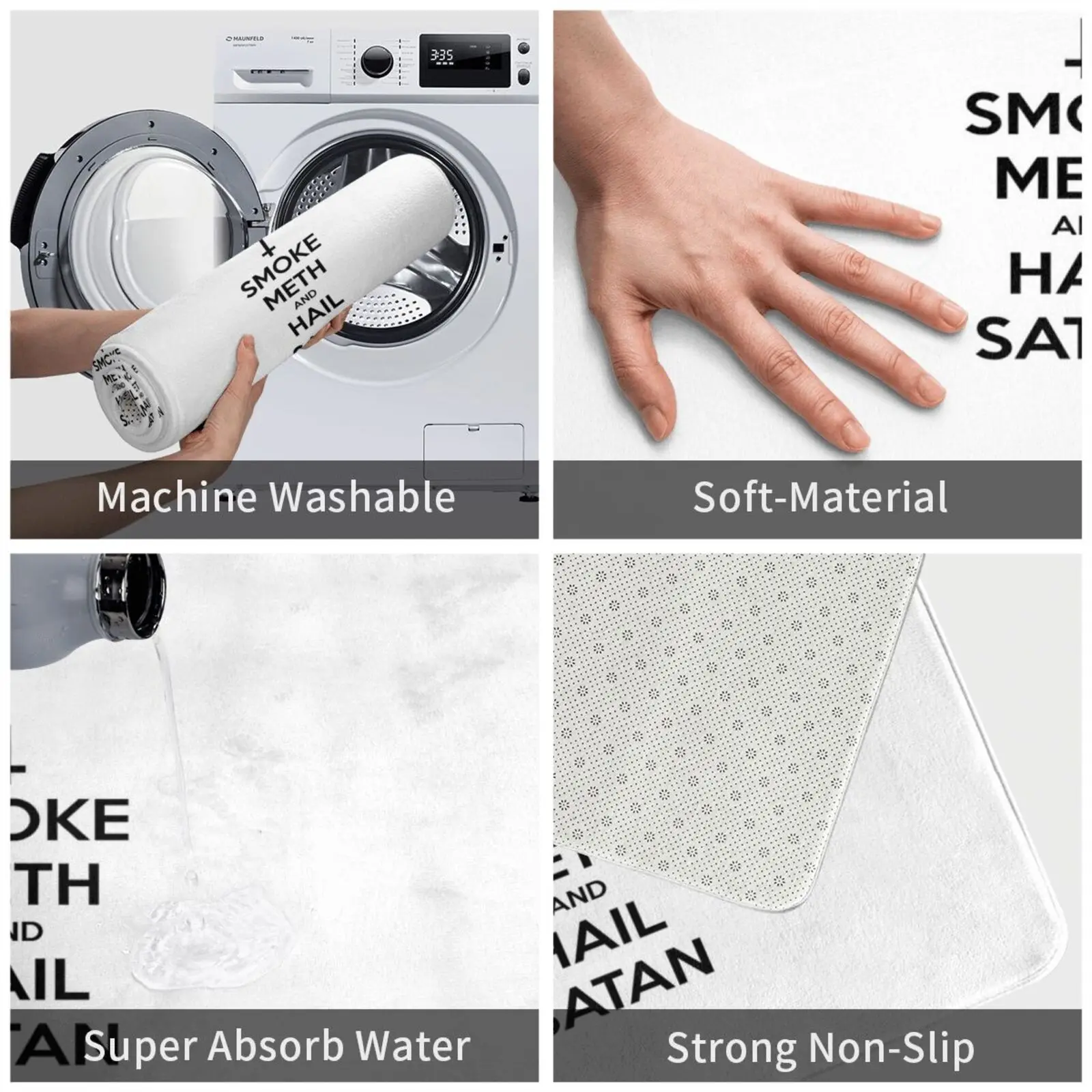 Дымовой коврик мягкий нескользящий с изображением лекарства сатаны Люцифера |