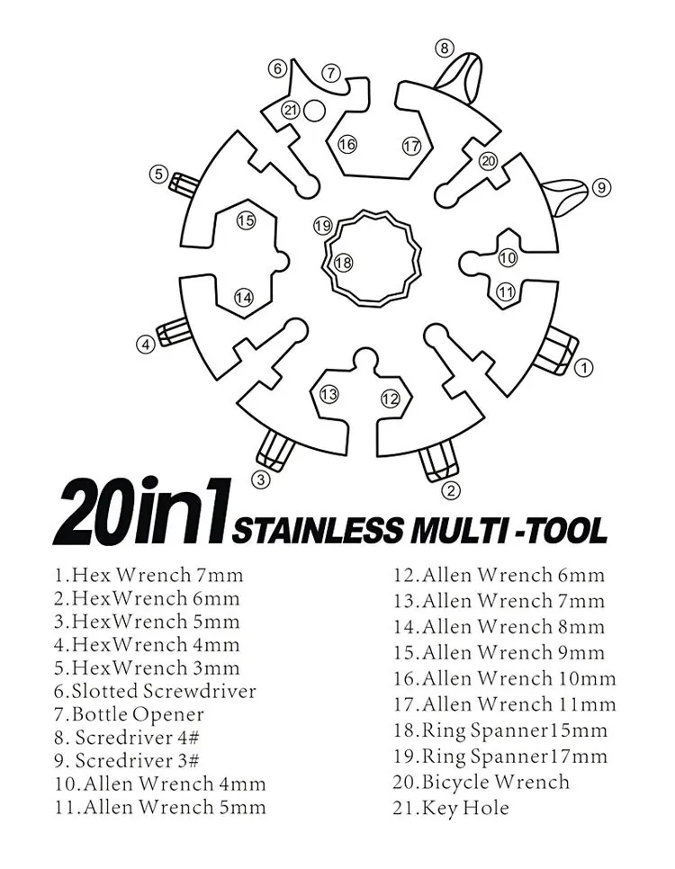 

Xiaomi 20 In One Multifunctional Wrench Tool Snowflake Wrench Multifunctional Combination EDC Screwdriver Outdoor Portable Tool