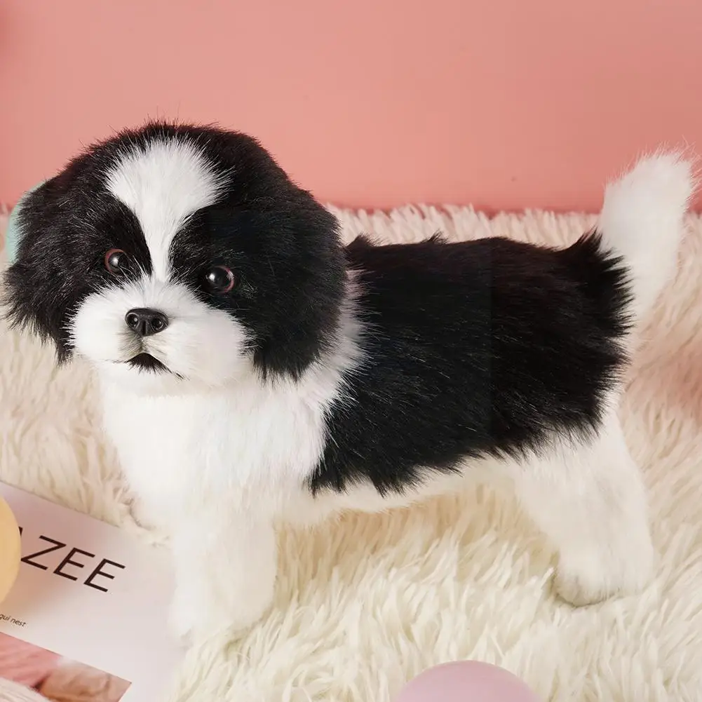 

Simulation of Black and White Puppy Simulation Toy Toy Dog and Black White Z9E7