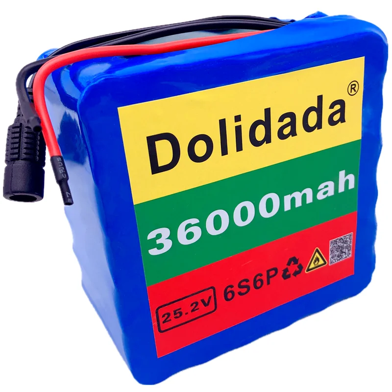 

6S6P 24V 36Ah 25.2V lithium battery pack batteries for electric motor bicycle ebike scooter wheelchair cropper with BMS+ charger