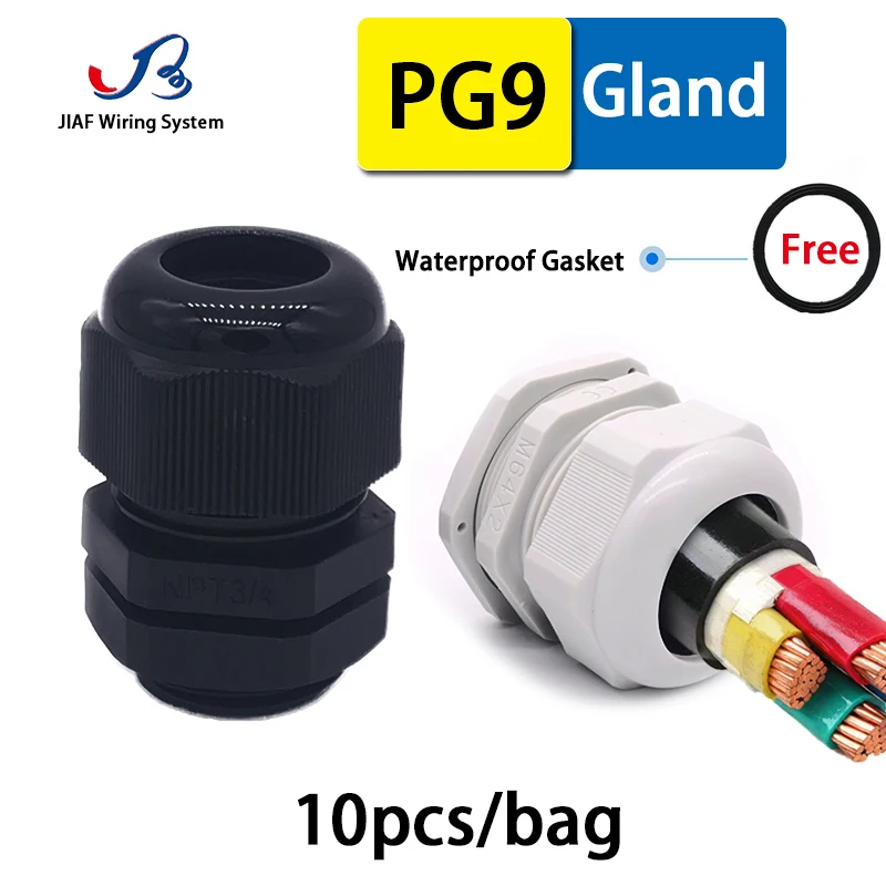 10 шт. водонепроницаемый пластиковый кабельный сальник PG9 для кабелей 4 8