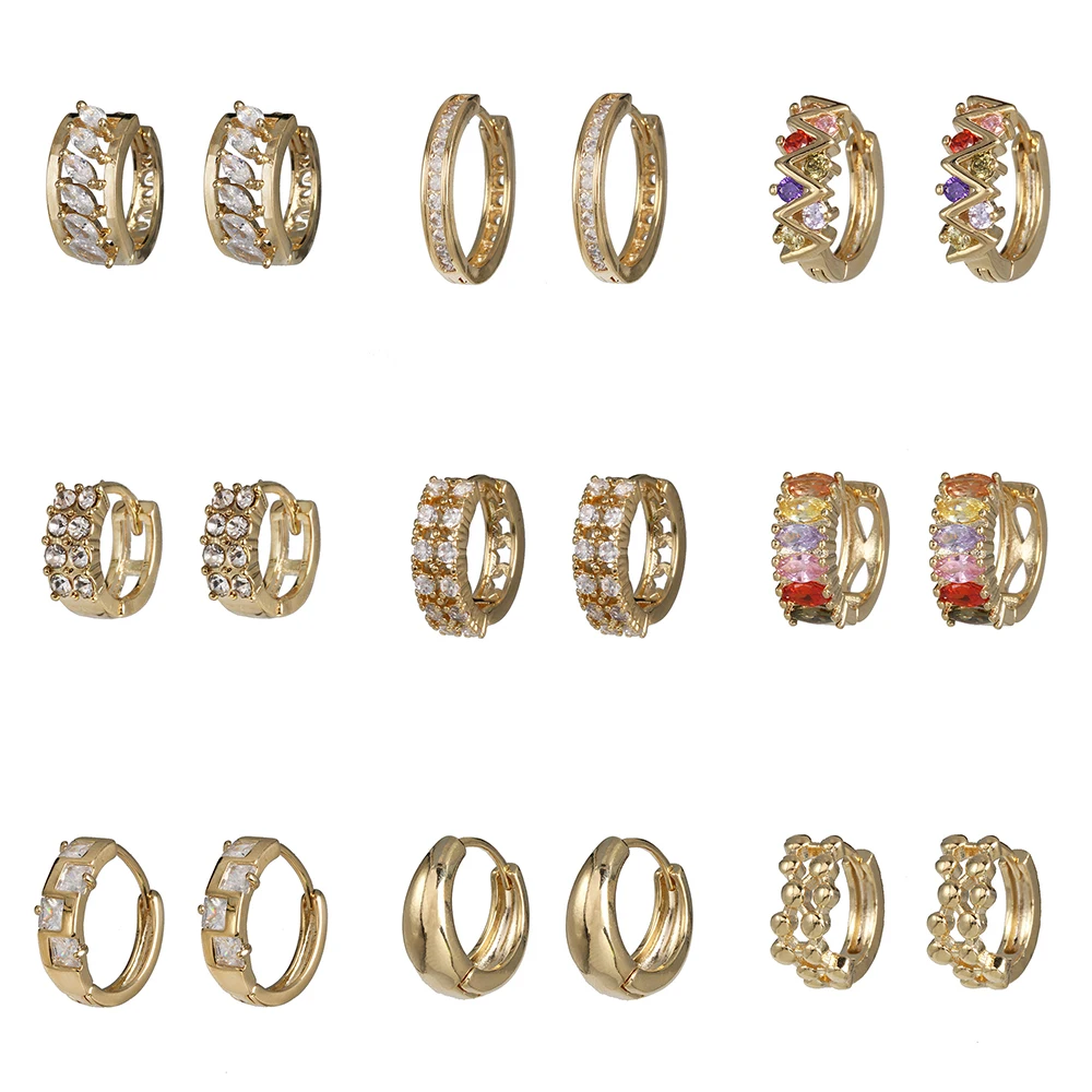 Женские серьги кольца с кристаллами и фианитами|Серьги-кольца| |