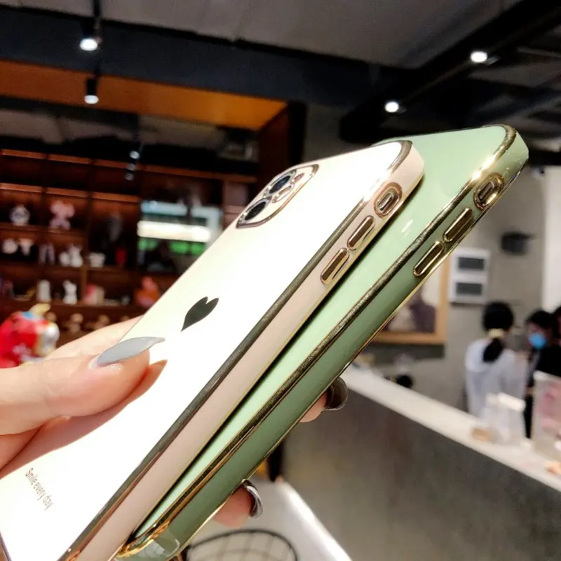 

Electroplated love heart Phone Case For iPhone 12Pro 12 11 Pro Max XR XS X XS Max 7 8 Plus Shockproof Protective Back Cover capa