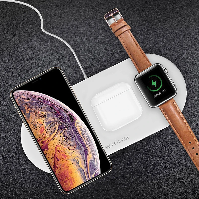 Беспроводное зарядное устройство Qi 3 в 1 для Iphone SE 2 11 Samsung 10 Вт зарядная док станция