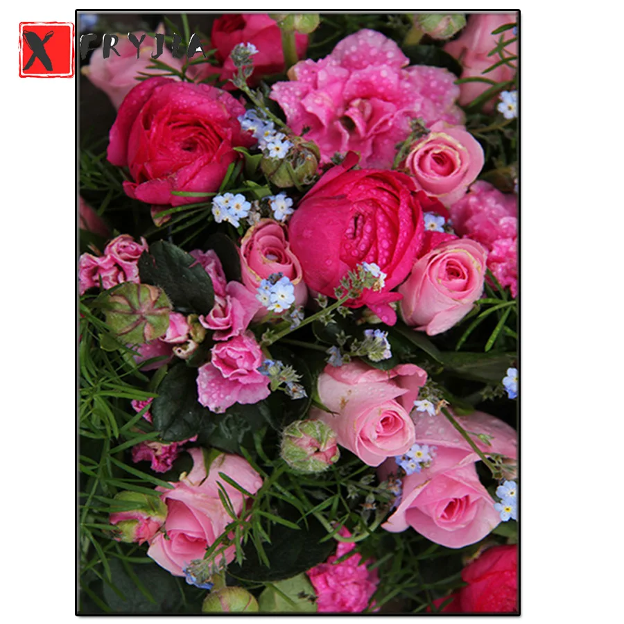 

Алмазная вышивка, красивые цветы, розы, 5D Вышивка крестиком, алмазная живопись своими руками, мозаика из полимера, круглая, алмазная Стразы, ...