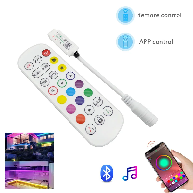 

Bluetooth Music Led Controller 24 Keys LED IR 44 Keys Controler Dimmer LED Lights IR Remote DC12V For RGB Christmas LED Strip