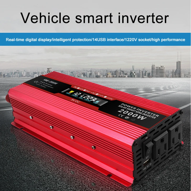 Умный автомобильный инвертор макс. 2000 Вт солнечный 12 В/24 В постоянного тока в 220