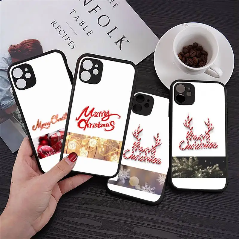 

Stylish and warm Christmas Phone Case Transparent Matte for iPhone 7 8 11 12 s mini pro X XS XR MAX Plus Clear mobile bag