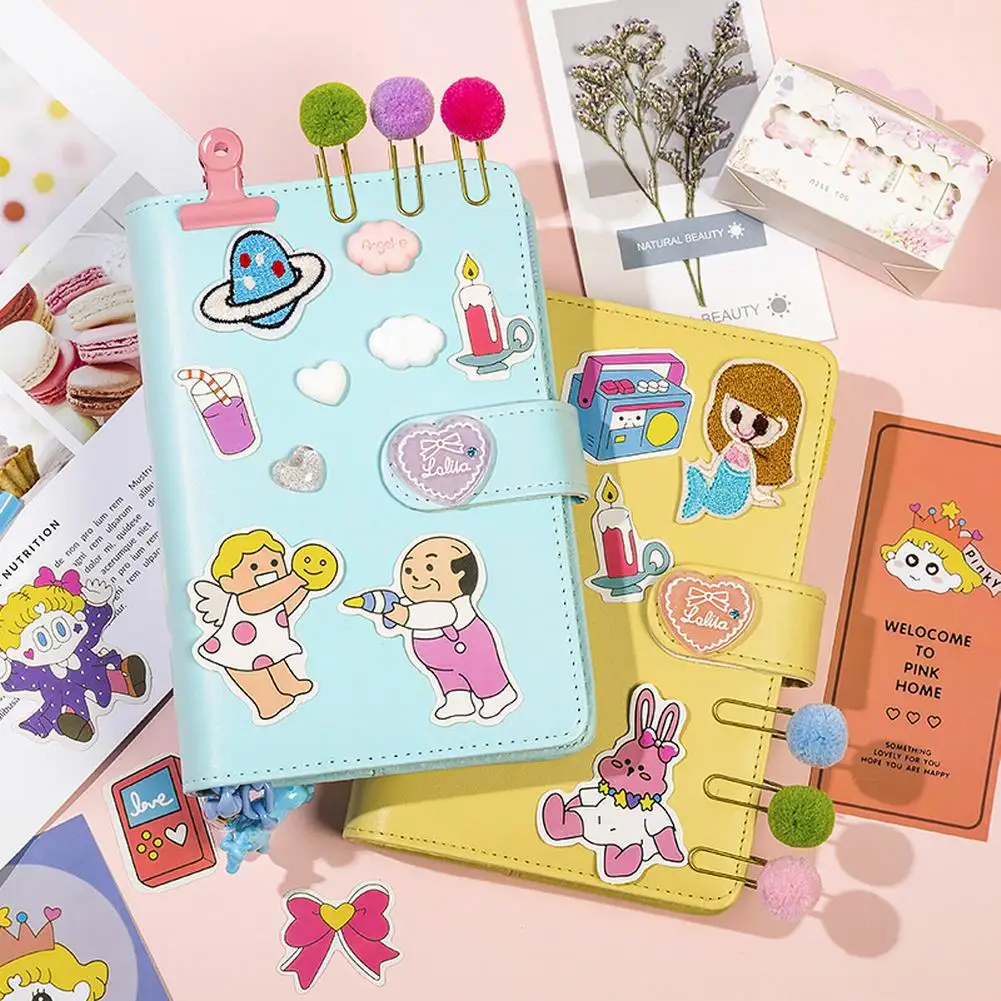 

Girl Heart Loose-Leaf Hand Account Book Colour Profusion Little Fresh And Cute Diary Luxury Suite Built-In Storage Clip