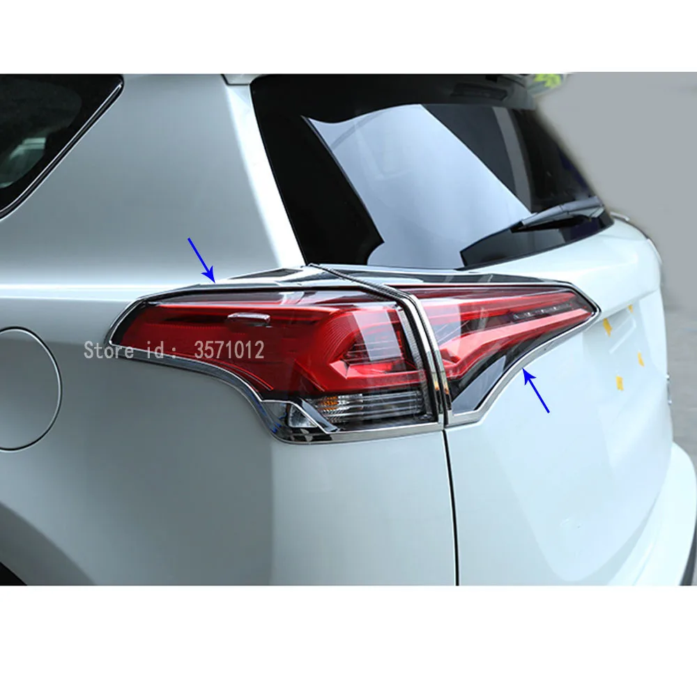 

Car Styling Body Rear Tail Back Light Lamp Frame Stick Chrome ABS Cover Trim Panel Hoods 4pcs For Toyota RAV4 2016 2017 2018