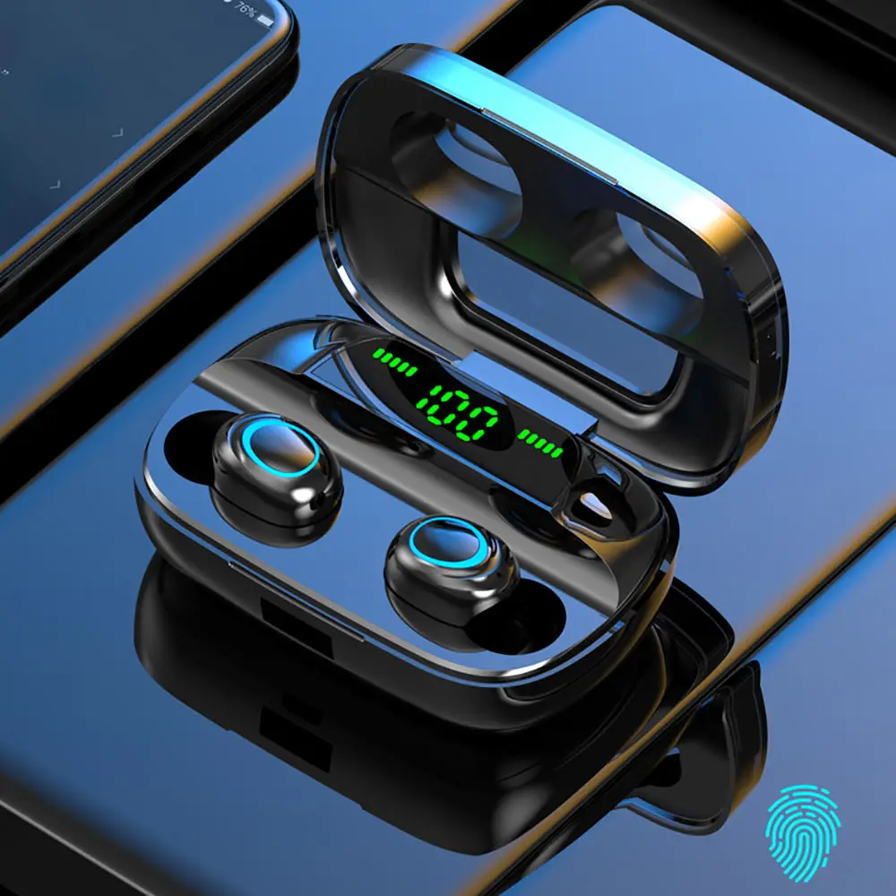 3 7 V Bluetooth 5 0 Беспроводной гарнитура с светодиодный цифровой Дисплей бинауральные