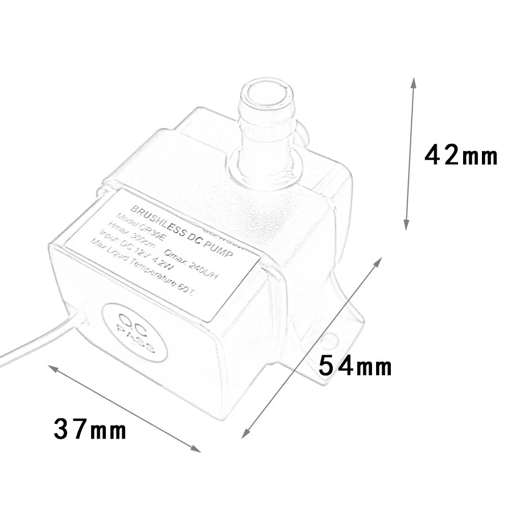 

High Performance QR30E DC 12V 4.2W 240L/H Flow Rate CPU Cooling Car Brushless Water Pump Waterproof Brushless Pump