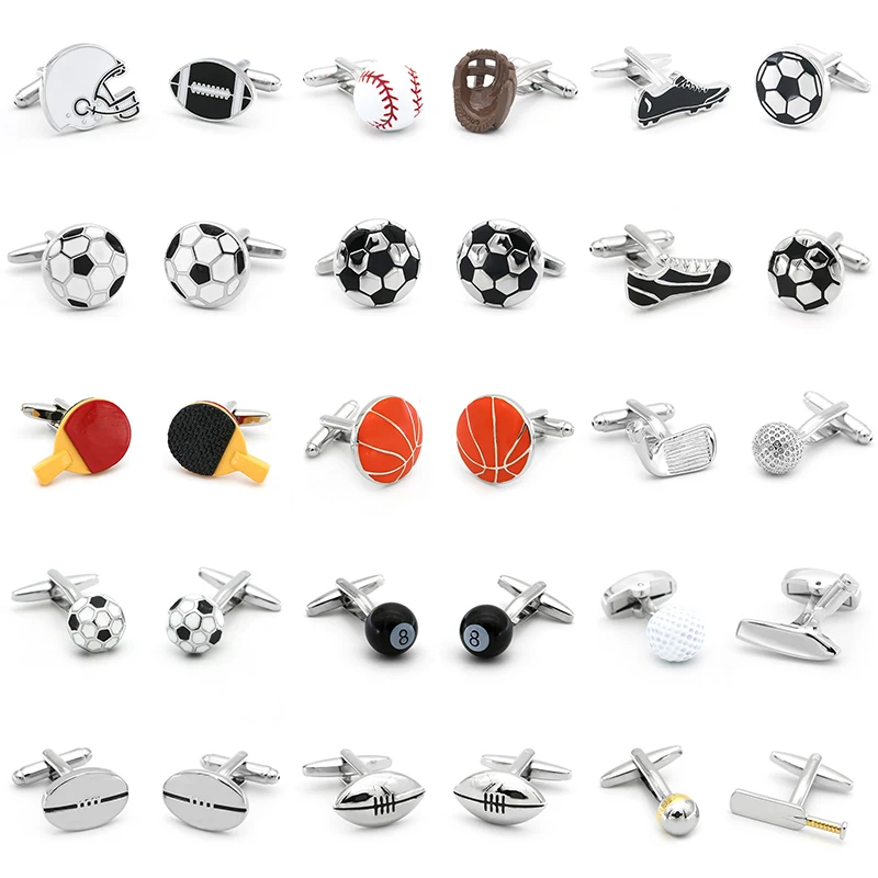 Спортивные модные мужские запонки для регби футбола настольного тенниса