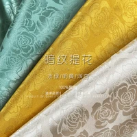 dark jacquard water green bright yellow light apricot luster rose jacquard fabric qipao hanfu ancient cloth