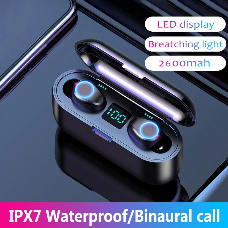 Наушники вкладыши TWS с мини 5 0 Bluetooth наушники беспроводные 8D стерео гарнитуры power