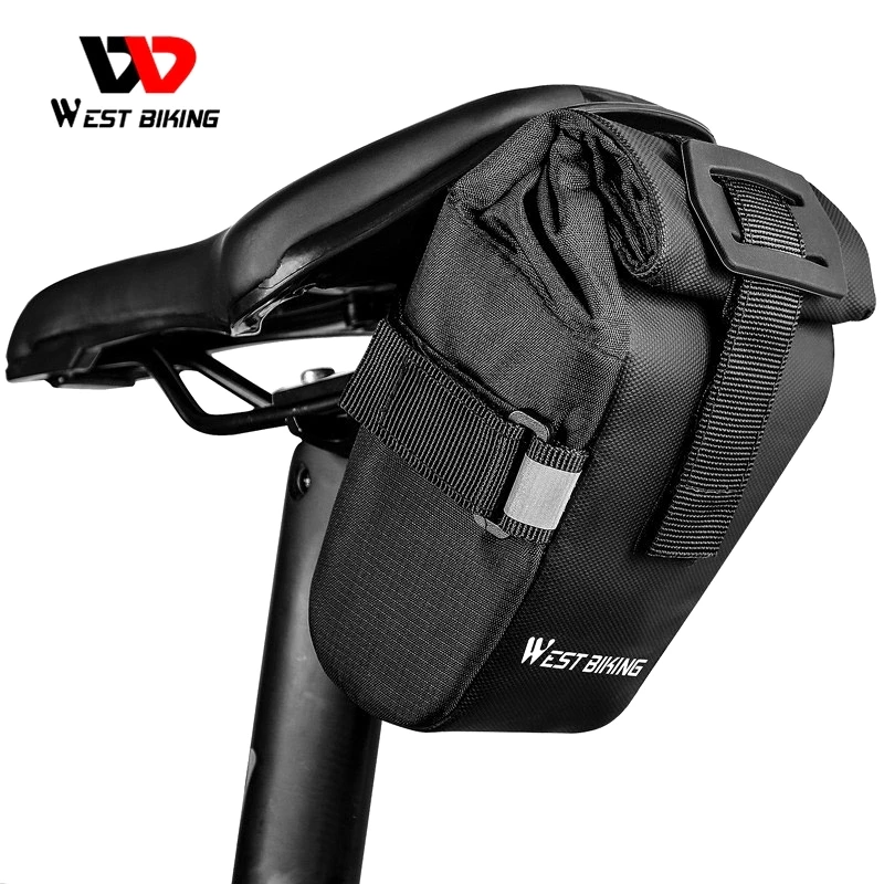 

Bike Rear Rack Bag Adjustable Saddle Bag Bicycle Small Bicycle Seatpost Bag Rainproof Reflective MTB Accessories WEST BIKING
