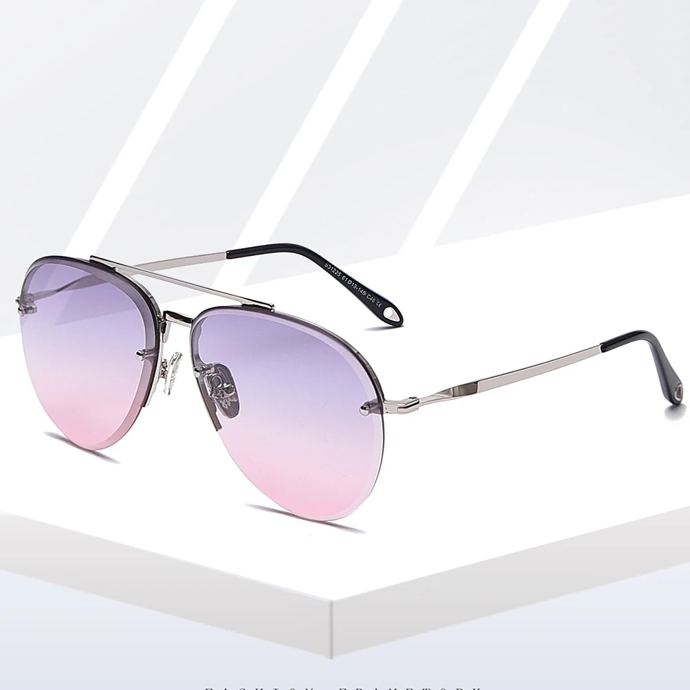 

2021 Pilot Polarized Sunglasses Women Gradient Lenses Luxury Brand Aviator Sun Glasses Oversized Driving Shade UV400 Metal Frame