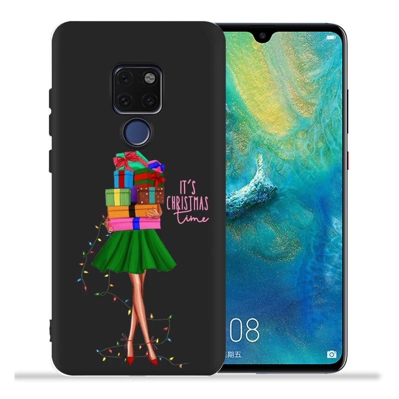 Модный Рождественский Роскошный чехол для девочек Huawei Mate 30 Pro 10 20 Lite задняя крышка
