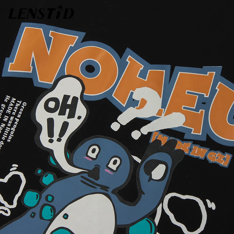 

LENSTID Autumn Men Sweatshirts Hip Hop Cartoon Letter Print 2021 Harajuku Streetwear Pullover Hoodies Casual Cotton Sweat Shirts