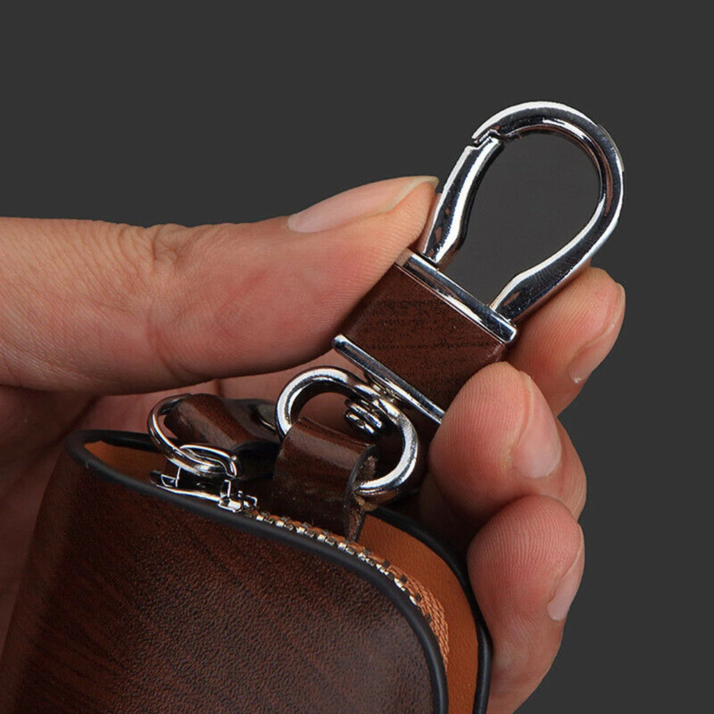 

Crazy Horse Leather Auto Car Styling Key Case Car Holder Shell Remote Cover Keychain Auto Accessories