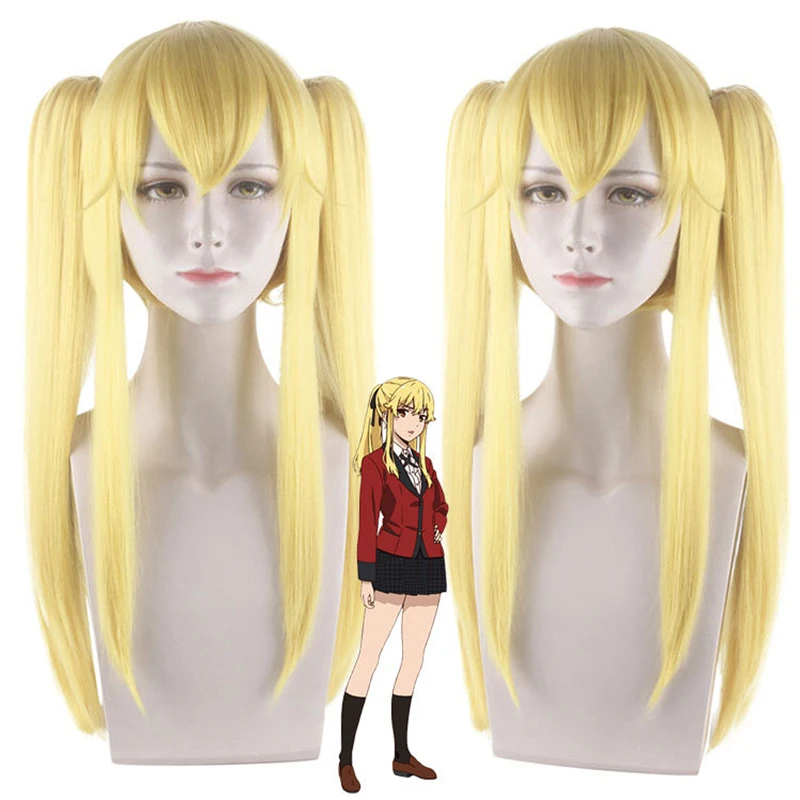 Meari Saotome женский длинный парик Золотой аниме KAKEGURUI Косплей волосы синтетический