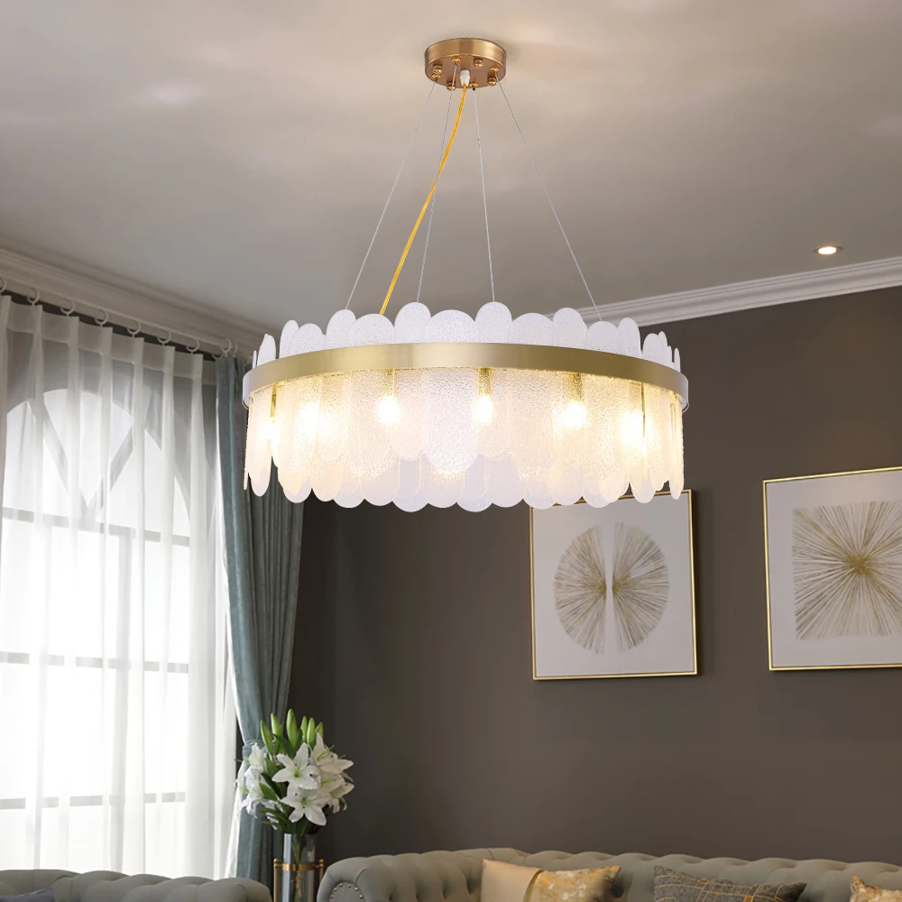 Современная стеклянная люстра в сдержанном стиле круглые светильники Новая