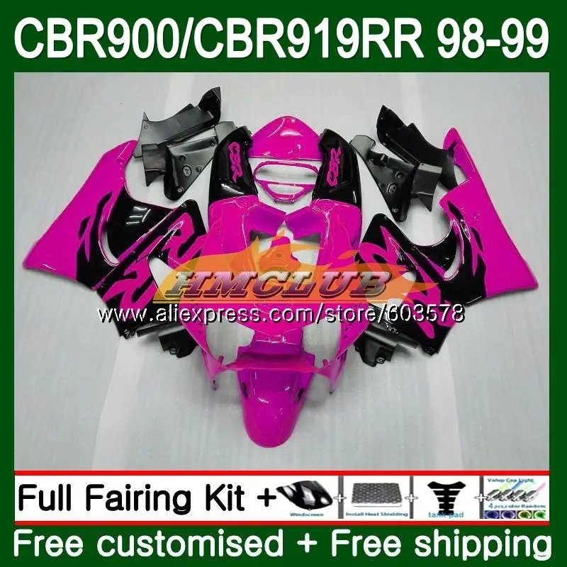 

Body For HONDA CBR 919RR CBR900 RR CBR 919 RR 1998 1999 78CL.3 Pink black CBR900RR CBR919RR CBR 900RR CBR919 RR 98 99 Fairing