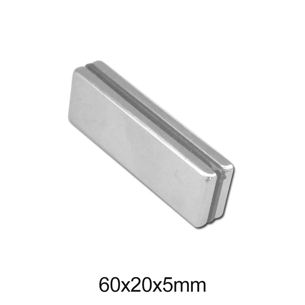 Мощные магниты 60x20x5 1 ~ 10 шт. 60 мм x 20 N35 неодимовый магнит постоянные NdFeB 60*20*5 большой