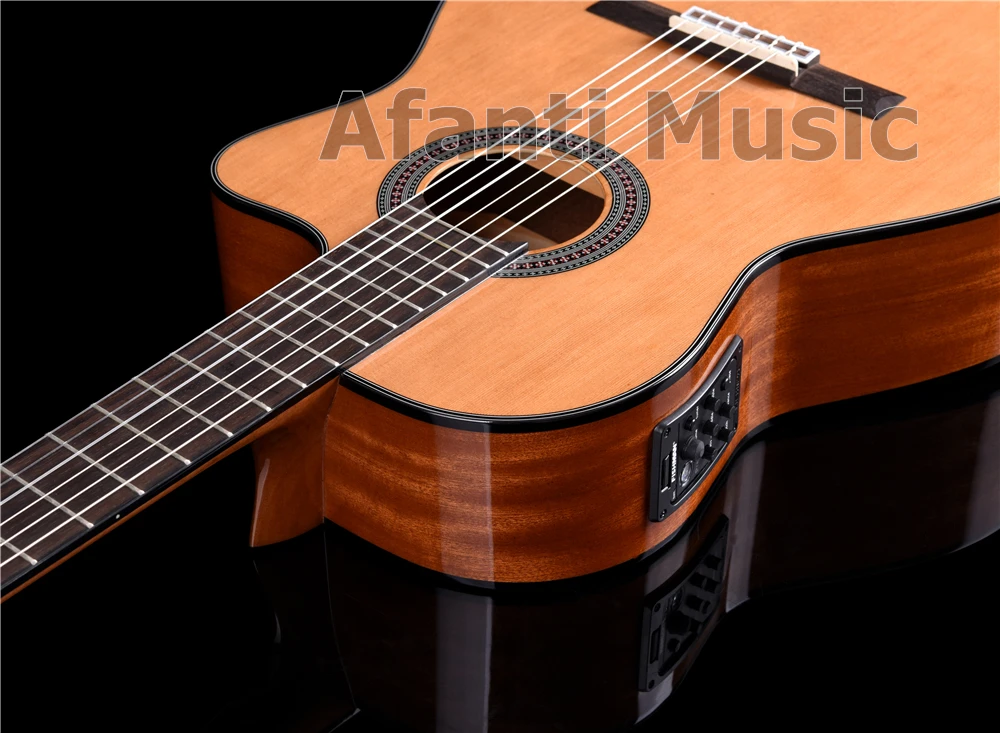 Afanti музыка 39 дюймов Spruce& Sapele Классическая гитара с эквалайзером(ACL-2045