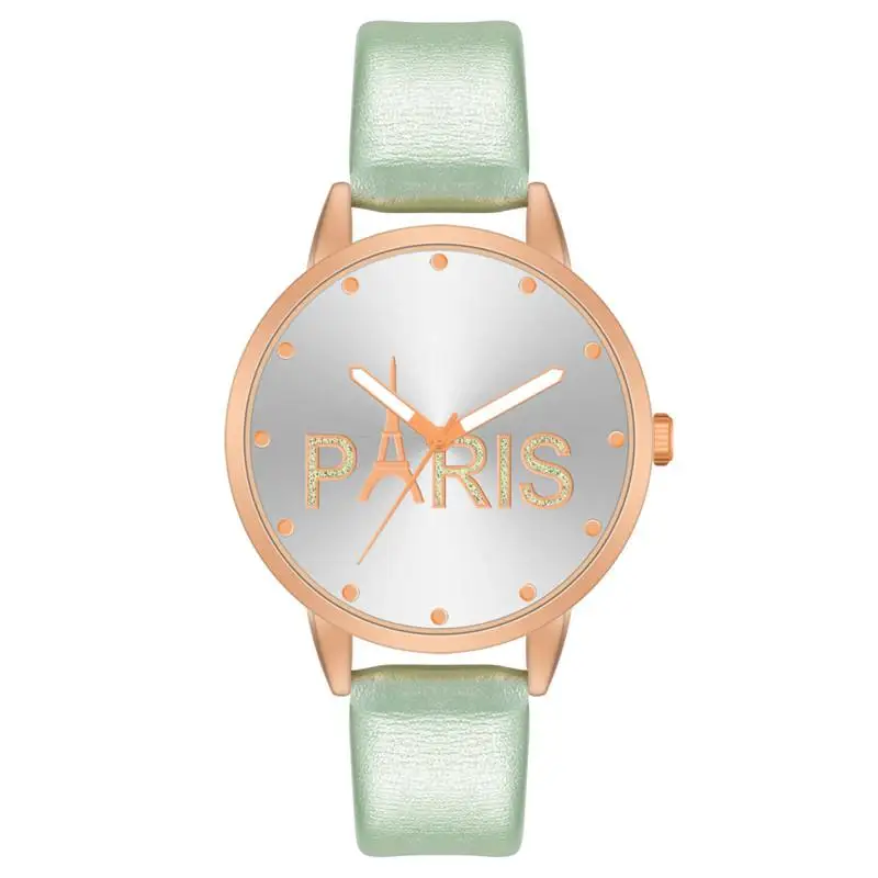 Часы наручные женские кварцевые водонепроницаемые с кожаным ремешком - купить по