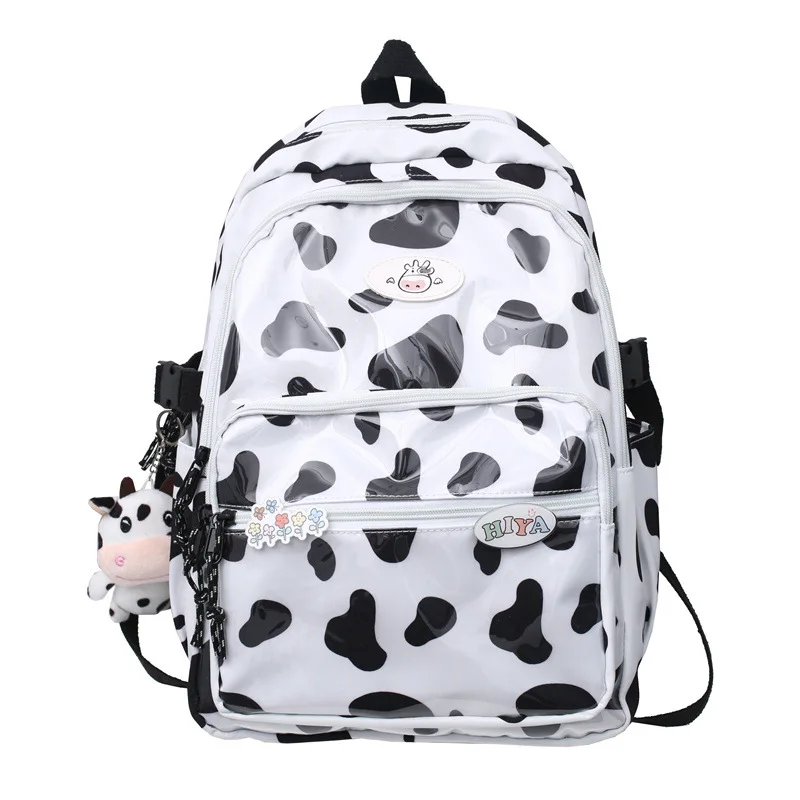 

Fashion Waterproof Women Backpack Nylon Shoulder Bag Cow Print Female Bagpack Large Student School Backpacks for Teenager Girl
