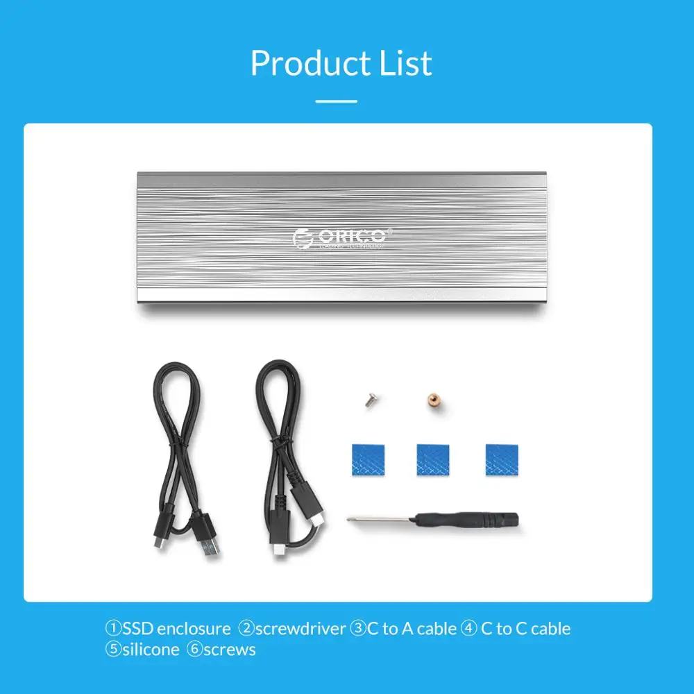 ORICO M.2 SSD   NVMe NGFF  M2 SSD  USB3.1 -C Gen2 10 / 2230/2242/2260/2280 SSD  2