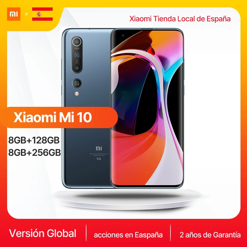Глобальная версия Xiaomi Mi 10 8 ГБ 128 ГБ/256 Snapdragon 865 Octa Core 108MP Quad Camera 5G смартфон 6 67 &quotAMOLED