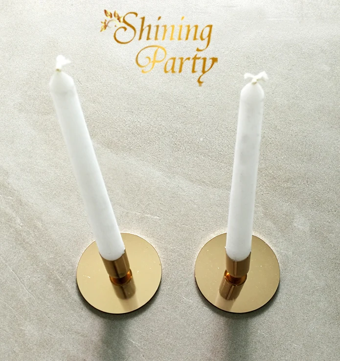 Блестящий подсвечник золотого цвета для вечеринки H7cm центральный в