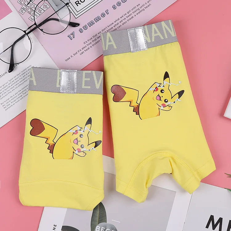 Трусы-боксеры для мужчин и женщин хлопковое нижнее белье с мультяшным принтом